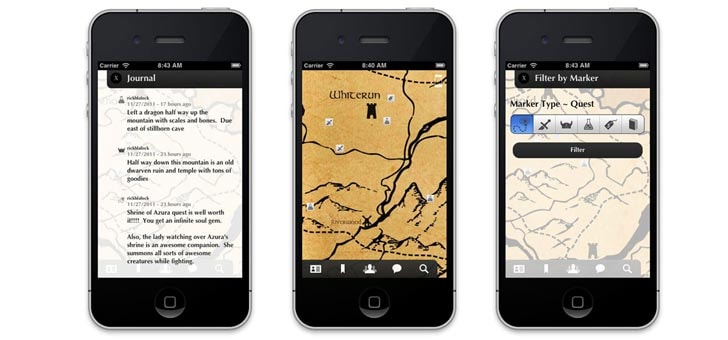 Mapa de Skyrim no vosso bolso (iOS)